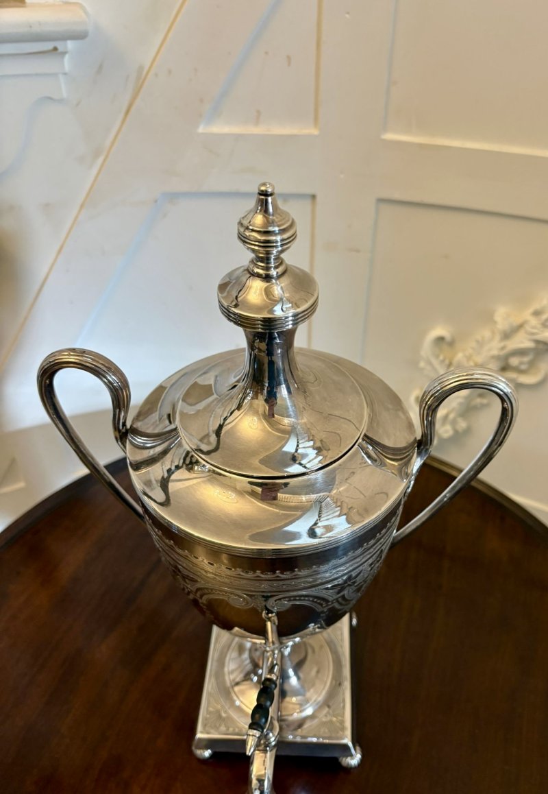 Antique Victorian Walker & Hall Sheffield Silver Plated Tea Urn / Samovar With Tap - Image 8